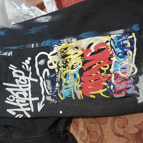 Rutherford mens painted black 👖 jeans - Picture 8 of 13